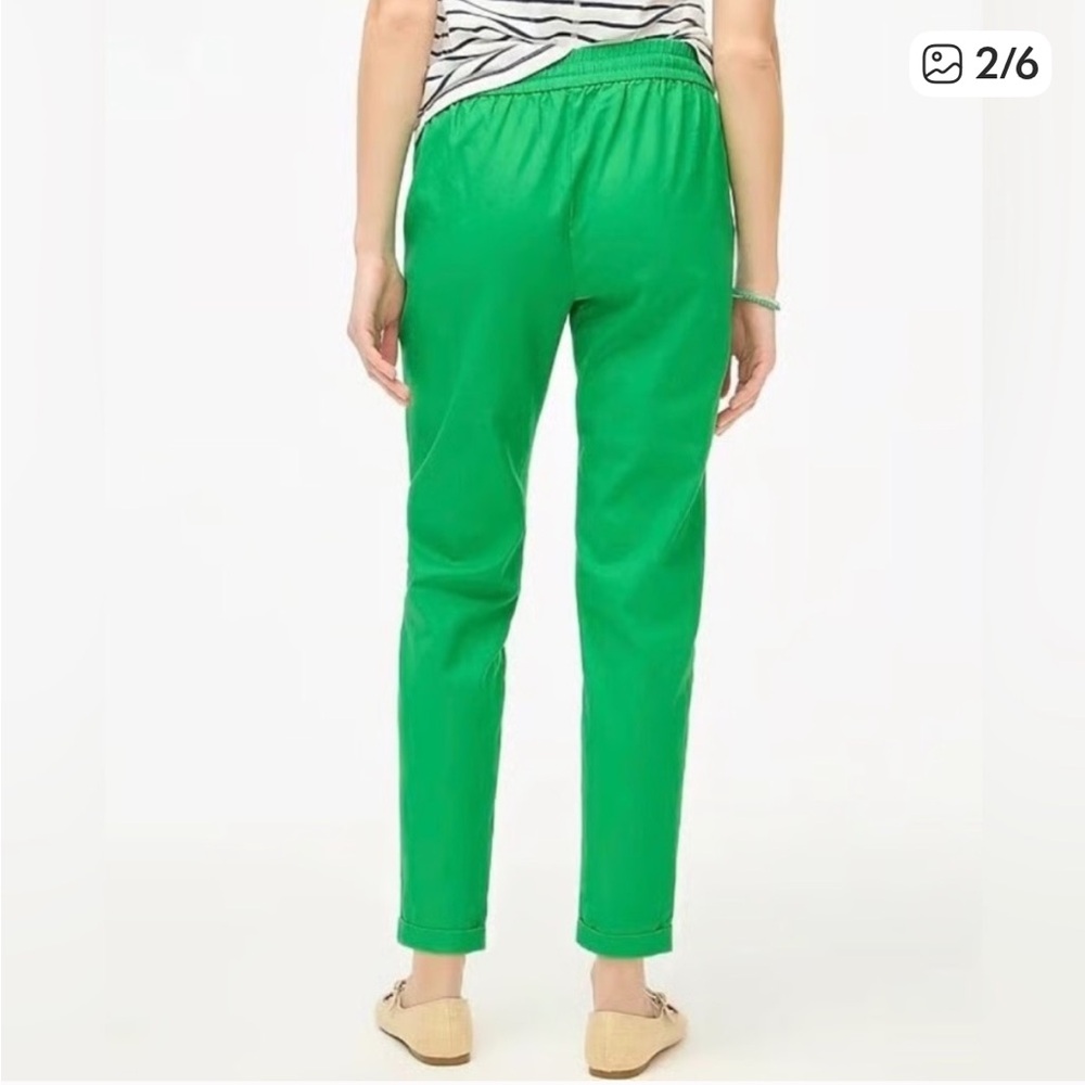 J.Crew Kelly Green Linen Cotton Blend Pants Size 4 Like New Small Cottagecore - Picture 2 of 6